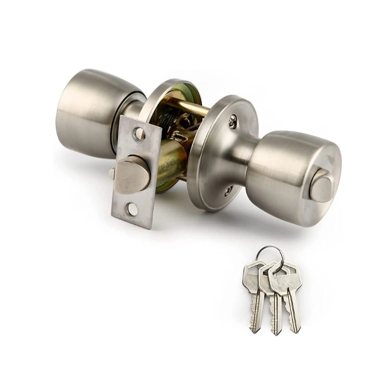 Keyed Entry Door Knob with Lock, Tulip Exterior and Interior Door Handle,