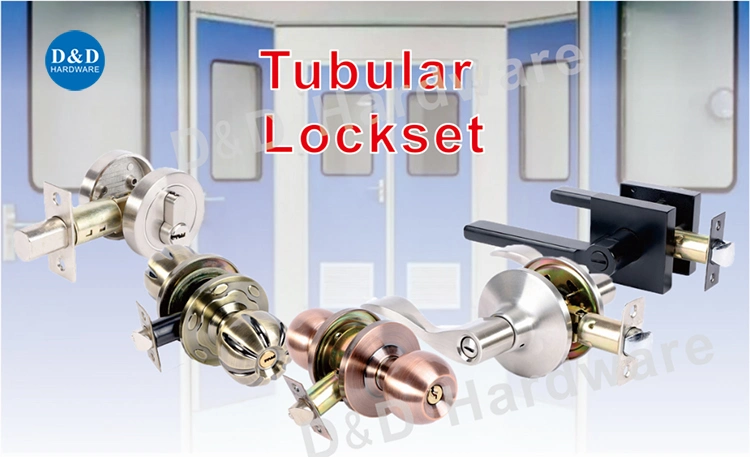 Classic Design of Door Lever with Straight Handle in Satin Nickel