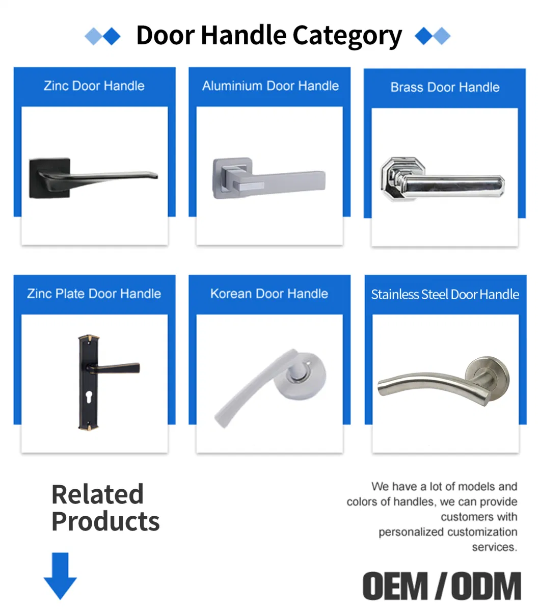 Copper Plating Aluminium Hardware Accessories Door Lever on Round Rose